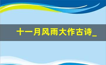 十一月风雨大作古诗_十一月四日风雨大作其一翻译