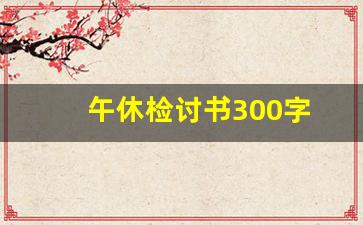 午休检讨书300字