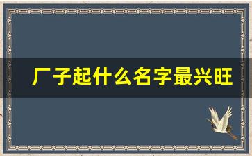 厂子起什么名字最兴旺