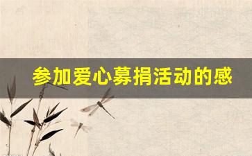 参加爱心募捐活动的感想_爱心募捐活动策划书