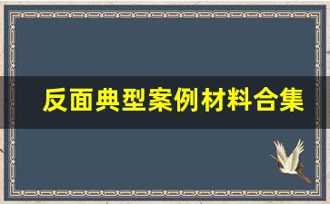 反面典型案例材料合集_人生选择的反面事例素材