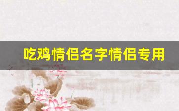 吃鸡情侣名字情侣专用_情侣名字游戏名字