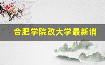 合肥学院改大学最新消息_教育部升大学最新消息