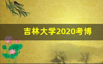 吉林大学2020考博_吉林大学2020考研招生简章