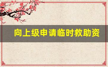 向上级申请临时救助资金报告_临时救助审核审批表填写范例