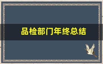 品检部门年终总结