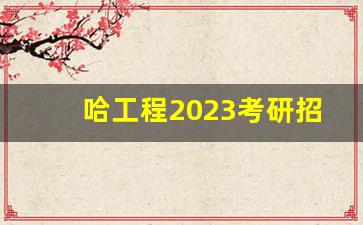 哈工程2023考研招生简章