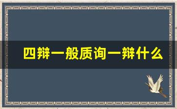 四辩一般质询一辩什么问题