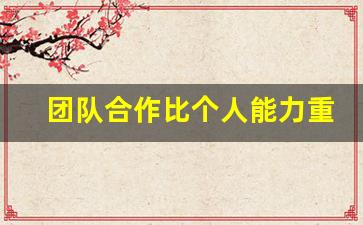 团队合作比个人能力重要辩论_个人能力比团队协作更重要辩论赛