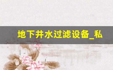 地下井水过滤设备_私人想检测水质去哪里