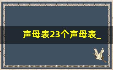 声母表23个声母表_声母,韵母,整体认读