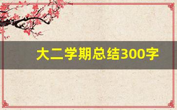 大二学期总结300字_大二学年年度总结300字