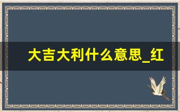 大吉大利什么意思_红包大吉大利什么意思