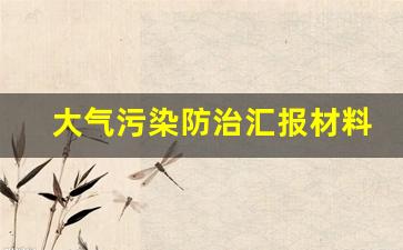 大气污染防治汇报材料_水环境治理汇报材料