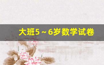 大班5～6岁数学试卷_大班的语文题300道