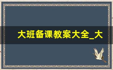 大班备课教案大全_大班安全教案《保护自己》