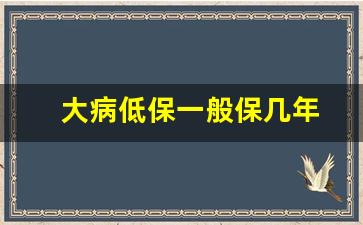 大病低保一般保几年