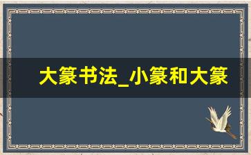 大篆书法_小篆和大篆哪个漂亮