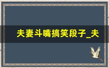 夫妻斗嘴搞笑段子_夫妻之间幽默经典语录