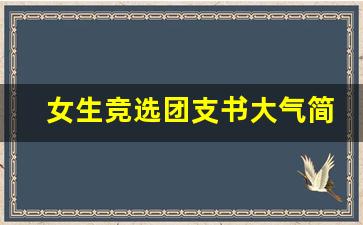 女生竞选团支书大气简短