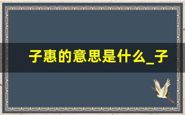 子惠的意思是什么_子慧五行属性是什么