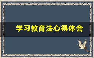 学习教育法心得体会