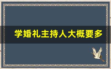 学婚礼主持人大概要多少钱_婚礼主持人需要考证吗