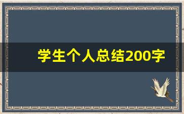 学生个人总结200字左右