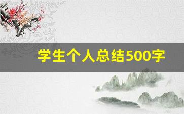 学生个人总结500字_大学生学期个人总结500字