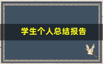 学生个人总结报告