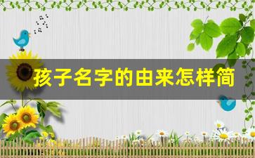 孩子名字的由来怎样简单叙述_我的名字由来50字