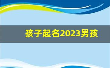 孩子起名2023男孩_2023男宝取名大全字