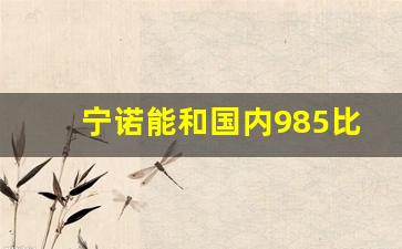 宁诺能和国内985比吗_宁波诺丁汉学费多少一年