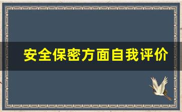 安全保密方面自我评价