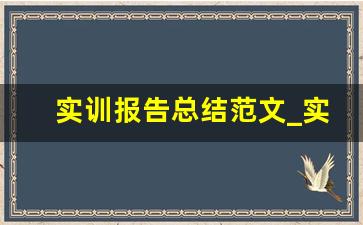 实训报告总结范文_实训培训总结怎么写