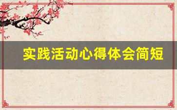 实践活动心得体会简短_社会实践个人感悟