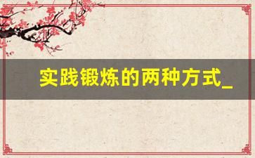 实践锻炼的两种方式_实践锻炼法的实际案例