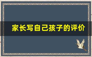 家长写自己孩子的评价_孩子的评价怎么写简短