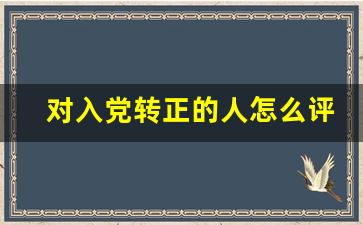 对入党转正的人怎么评价