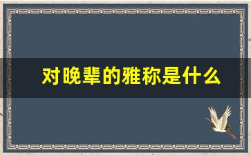 对晚辈的雅称是什么