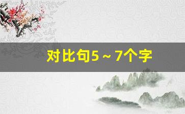 对比句5～7个字