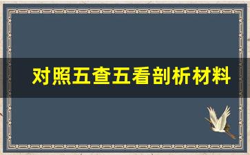 对照五查五看剖析材料_五对照五检查自查自纠表