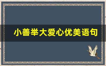 小善举大爱心优美语句_怎样表扬一个做公益的人