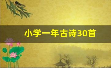 小学一年古诗30首