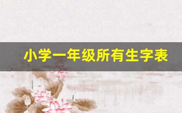 小学一年级所有生字表_一年级生字表打印版