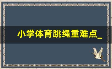 小学体育跳绳重难点_小学体育以跳绳为主题的教案