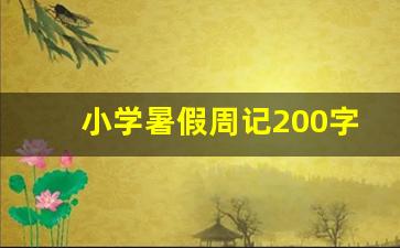 小学暑假周记200字大全_小学生周记200～300字暑假