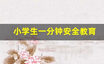 小学生一分钟安全教育内容_小学生每天安全提醒