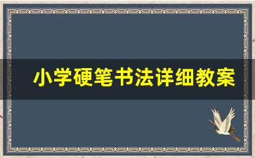 小学硬笔书法详细教案