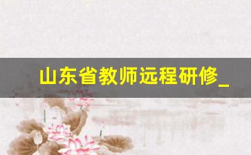 山东省教师远程研修_2021年山东省教师远程研修